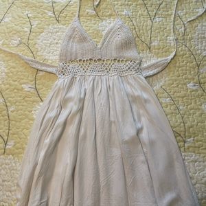White crotchet dress
